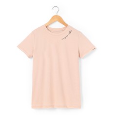Футболка однотонная с круглым вырезом и короткими рукавами La Redoute Collections