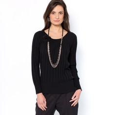 Пуловер в гламурном стиле с плиссировкой в виде солнца, 10% шерсти Anne Weyburn