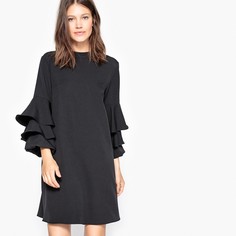 Платье прямое с 3 воланами на рукавах La Redoute Collections