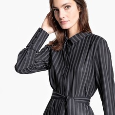 Платье-рубашка в полоску с поясом La Redoute Collections
