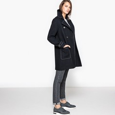 Бушлат длинный из полушерстяной ткани La Redoute Collections