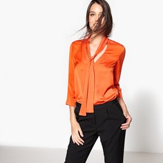 Блузка однотонная с галстуком-бантом La Redoute Collections
