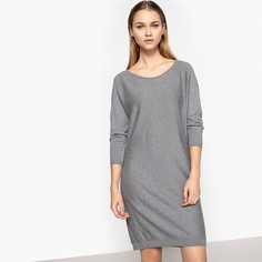 Платье с рукавами-летучая мышь из хлопка и кашемира La Redoute Collections