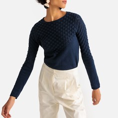 Пуловер с круглым вырезом и длинными рукавами из оригинального трикотажа La Redoute Collections