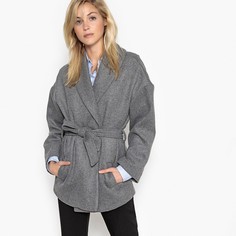 Пальто-халат, 50% шерсти La Redoute Collections