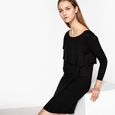 Платье трикотажное с воланами и длинными рукавами La Redoute Collections