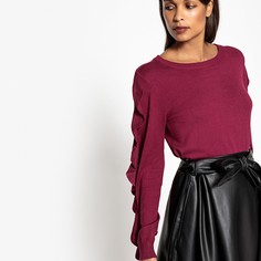 Пуловер с круглым вырезом и воланами La Redoute Collections