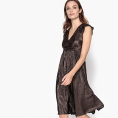 Платье блестящее средней длины с глубоким вырезом спереди La Redoute Collections