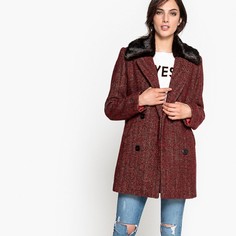 Полупальто с воротником из искусственного меха La Redoute Collections