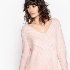 Пуловер-туника с V-образным вырезом из шерсти La Redoute Collections