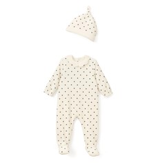 Пижама из велюра + шапочка с рисунком звездочки 0 мес-3 лет La Redoute Collections