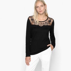 Пуловер с украшением и вставкой из сетчатого материала с вышивкой Anne Weyburn