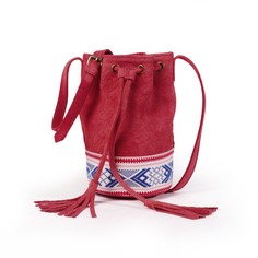 Сумка-мешок из кожи с этническим рисунком La Redoute Collections