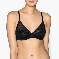 Бюстгальтер облегающий из бархатистого тюля La Redoute Collections