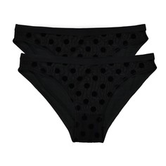 Комплект из 2 трусов-слипов из тюля с бархатистой поверхностью La Redoute Collections