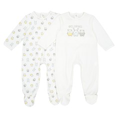 Пижама цельная с рисунком, комплект из 2 изделий, 0 мес- 3 лет La Redoute Collections