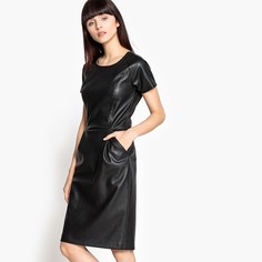 Платье офисное из искусственной кожи с застежкой на молнию сзади La Redoute Collections