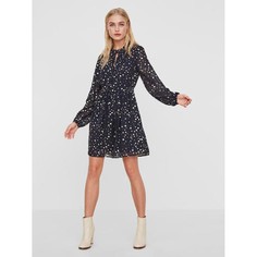 Платье расклешенное, средней длины с рисунком в горошек Vero Moda