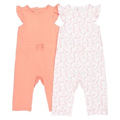 Комплект из 2 комбинезонов с воланами, 1 мес. - 3 года La Redoute Collections