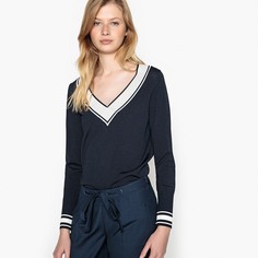 Пуловер с V-образным вырезом из тонкого трикотажа La Redoute Collections