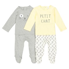 Комплект из 2 пижам из 2 предметов, 0 мес. - 3 года Oeko Tex La Redoute Collections