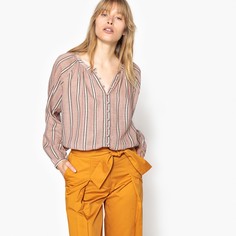 Блузка свободного покроя в полоску с застежкой на пуговицы сзади La Redoute Collections