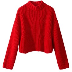 Пуловер из плотного трикотажа с воротником-стойкой La Redoute Collections