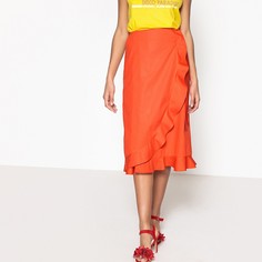 Юбка с запахом и воланами, 100% хлопка La Redoute Collections