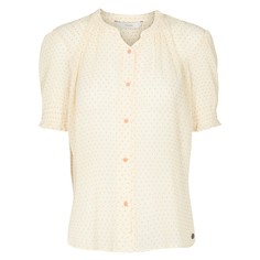 Рубашка прямого покроя с круглым вырезом, рисунком и короткими рукавами Numph