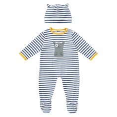 Пижама в полоску на кнопках + шапочка 0 мес - 3 лет La Redoute Collections