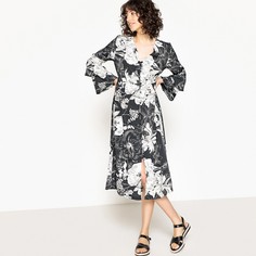 Платье с рисунком и рукавами с воланами La Redoute Collections