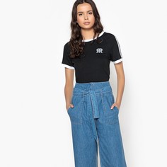 Футболка однотонная с круглым вырезом и короткими рукавами La Redoute Collections