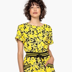 Платье с цветочным рисунком и поясом в спортивном стиле La Redoute Collections
