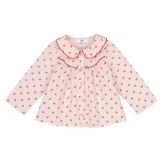 Блузка с длинными рукавами и закругленным отложным воротником, 1 мес. - 3 года La Redoute Collections