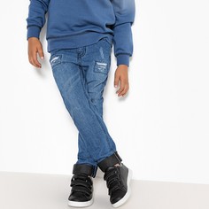 Джинсы прямые с потертым эффектом, 3-12 лет La Redoute Collections