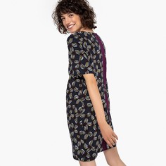 Платье прямое с цветочным рисунком и контрастной полосой сзади La Redoute Collections