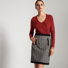 Пуловер с V-образным вырезом, оригинальной ажурной отделкой спереди и длинными рукавами Anne Weyburn