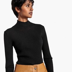 Пуловер с воротником-стойкой из блестящего трикотажа La Redoute Collections