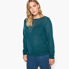 Пуловер с круглым вырезом из тонкого ажурного трикотажа Castaluna