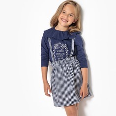 Юбка в клетку на бретелях, 3-12 лет La Redoute Collections