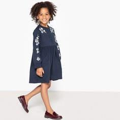 Платье с длинными рукавами с вышивкой La Redoute Collections