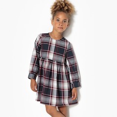 Платье с длинными рукавами в клетку 3-12 лет La Redoute Collections