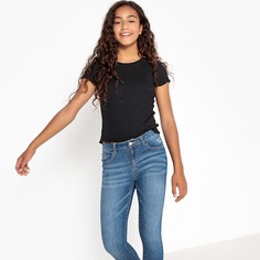 Футболка однотонная в рубчик 10-16 лет La Redoute Collections