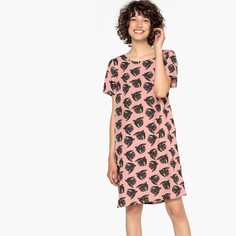 Платье с рисунком птицы на пуговице сзади La Redoute Collections