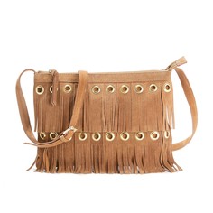 Сумка-клатч с бахромой и люверсами La Redoute Collections