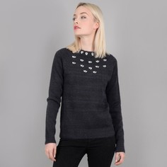Пуловер из трикотажа с ворсом, с круглым вырезом и украшениями Molly Bracken