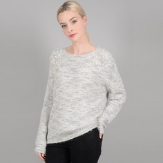 Пуловер широкий с круглым вырезом из трикотажа с ворсом и бусинами Molly Bracken