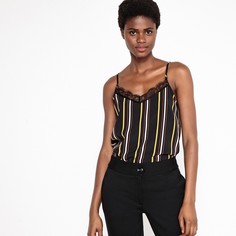 Топ в полоску с V-образным вырезом на тонких бретелях La Redoute Collections