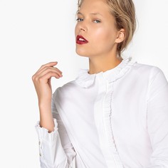 Блузка с закругленным отложным воротником с воланами и длинными рукавами Mademoiselle R