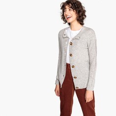 Кардиган с круглым вырезом и застежкой на пуговицы, из шерсти ягненка La Redoute Collections
